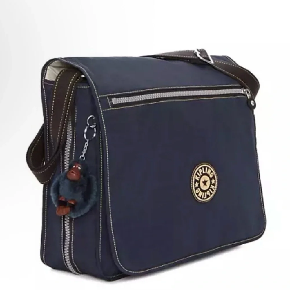Kipling Madhouse Messenger Laptop Bag with Adjustable Strap Gray